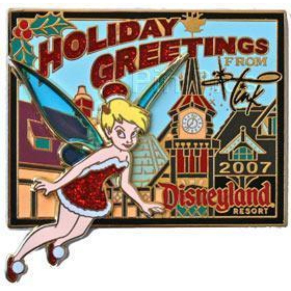 Disney Pin Tinker Bell Santa LE 1000 58068 DLR 2007 Holiday Greetings